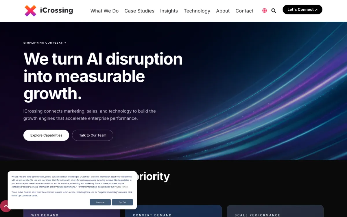 iCrossing homepage, captured September 28, 2026