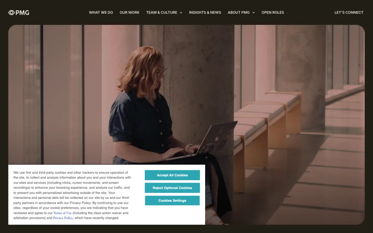 PMG homepage, captured September 28, 2026