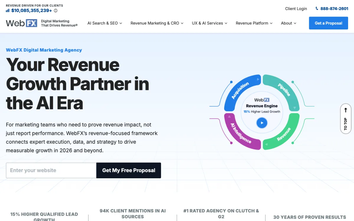 WebFX homepage, captured September 28, 2026